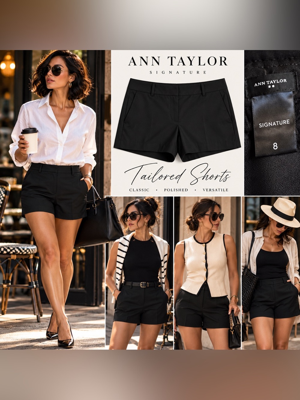 2074 Ann Taylor Signature Black Shorts